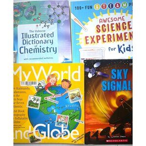 Science Books Set of 4 includes Chemistry Sky Science Experiments & the World